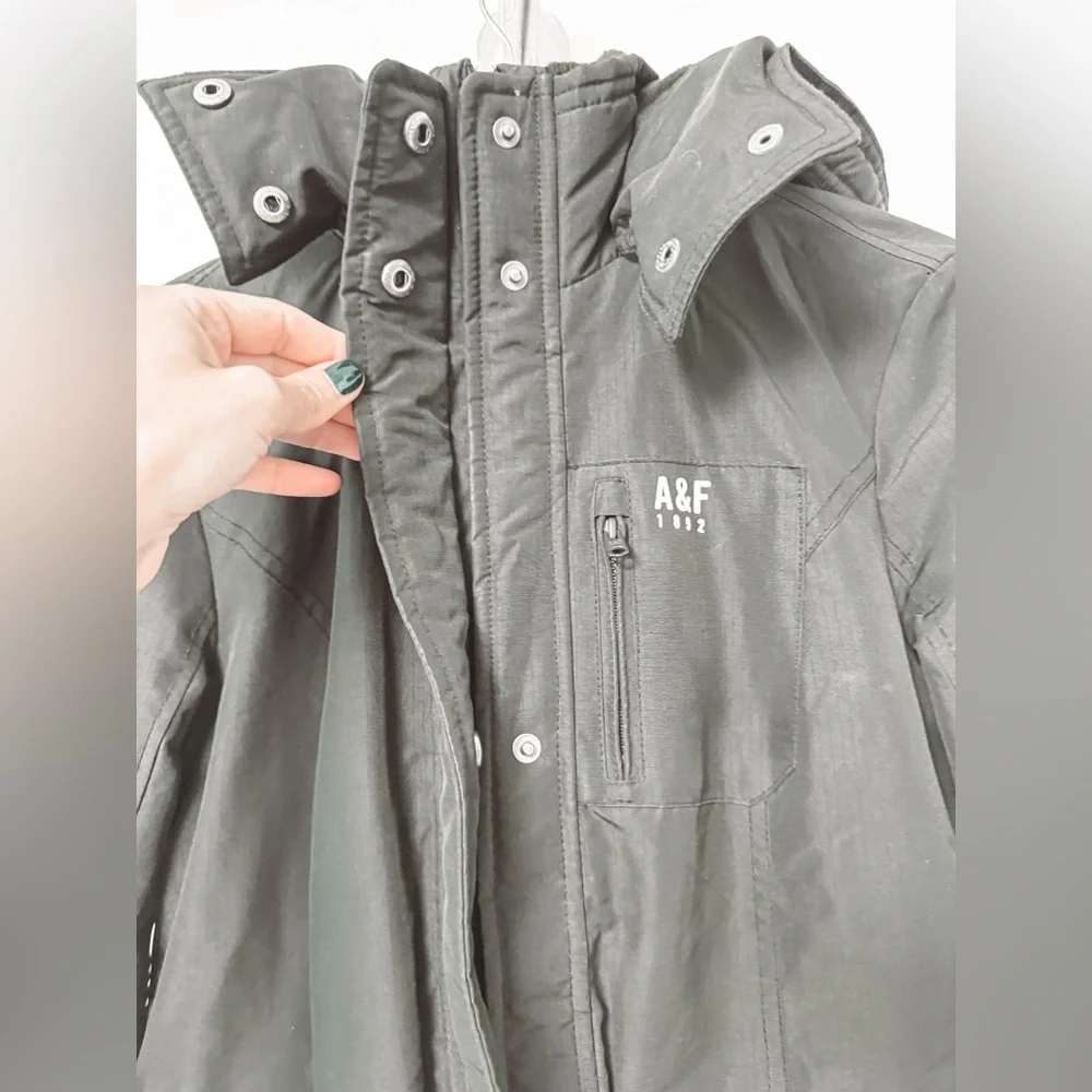 Abercrombie + Fitch All Season‎ Weather Fall Warrior Hooded Jacket Black Large